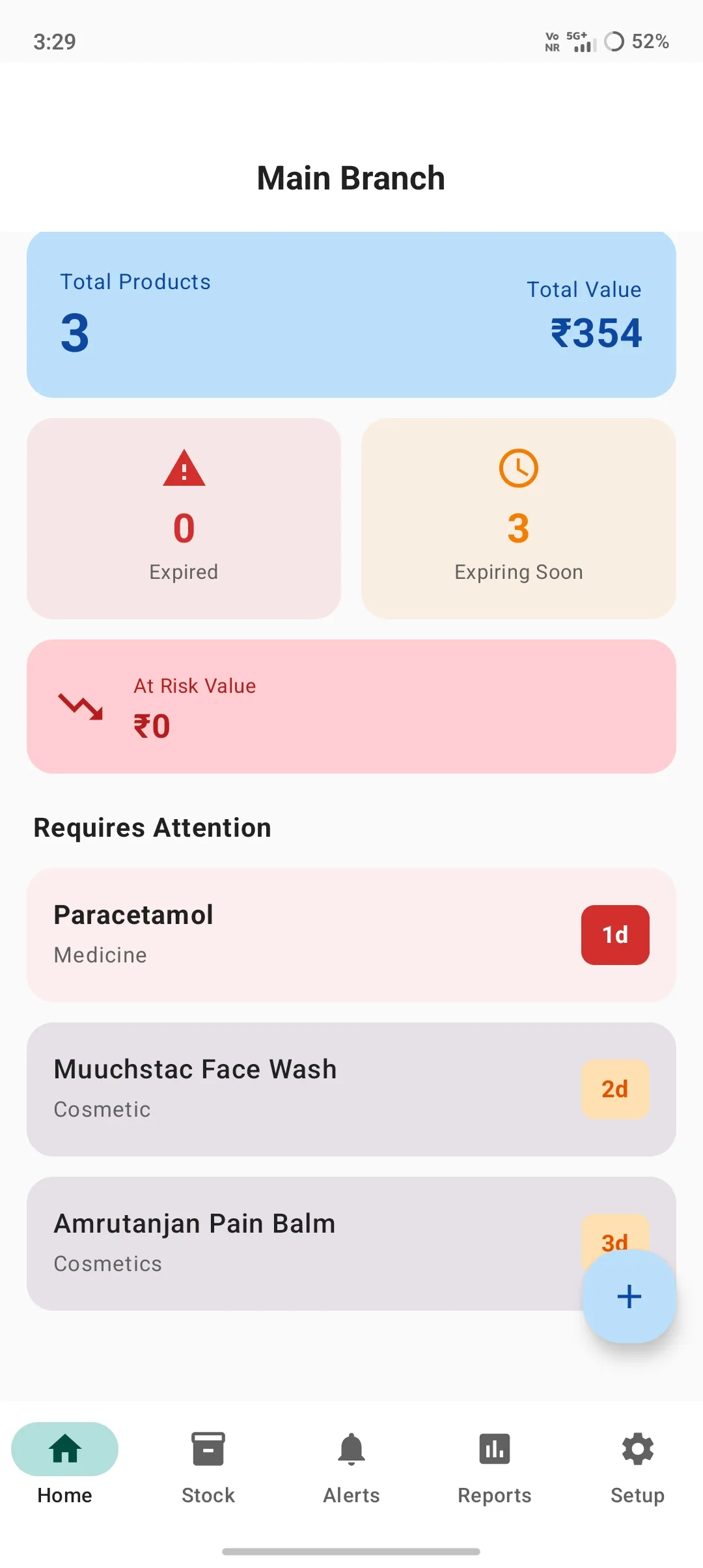 Expiry Alert Pro app screen